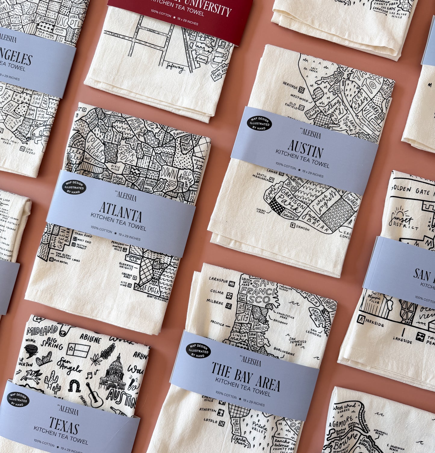 Los Angeles Map Tea Towel