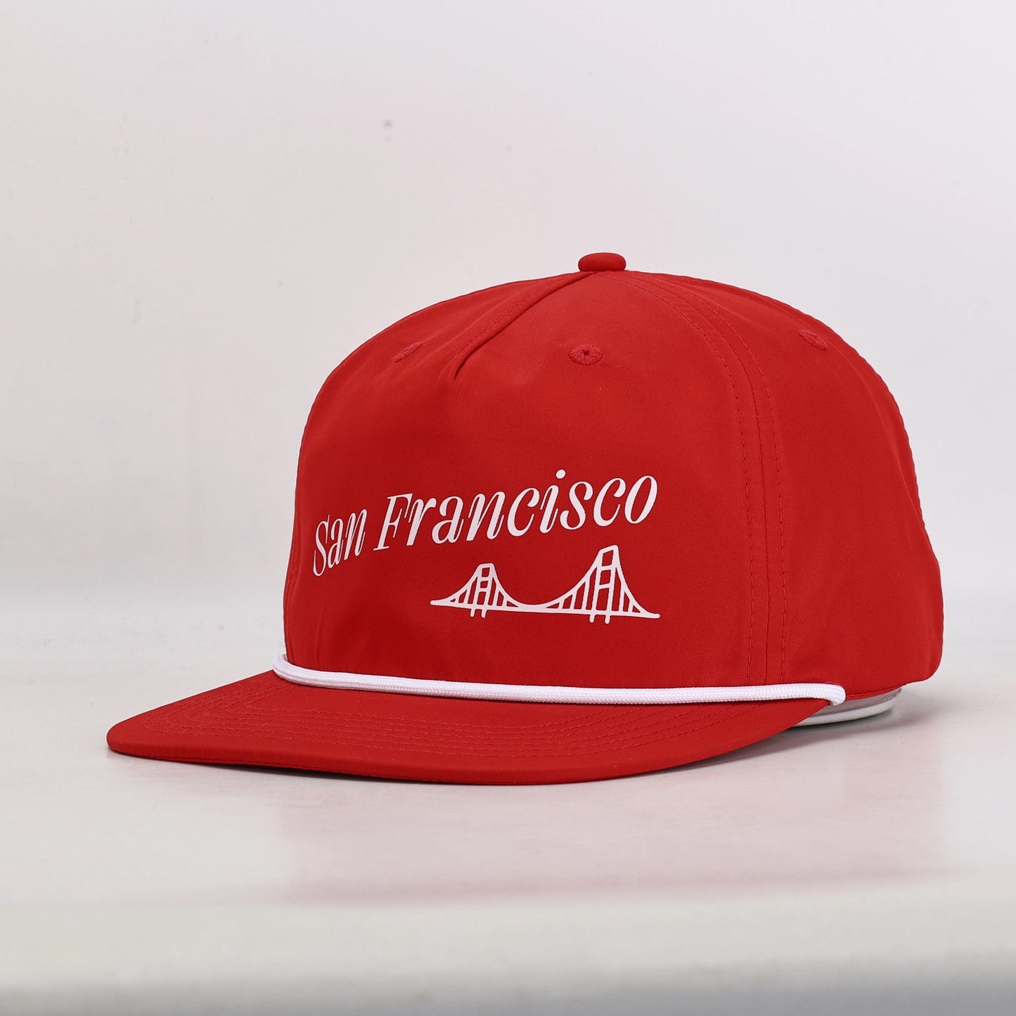 Performance fabric San Francisco rope hat with white rope detail