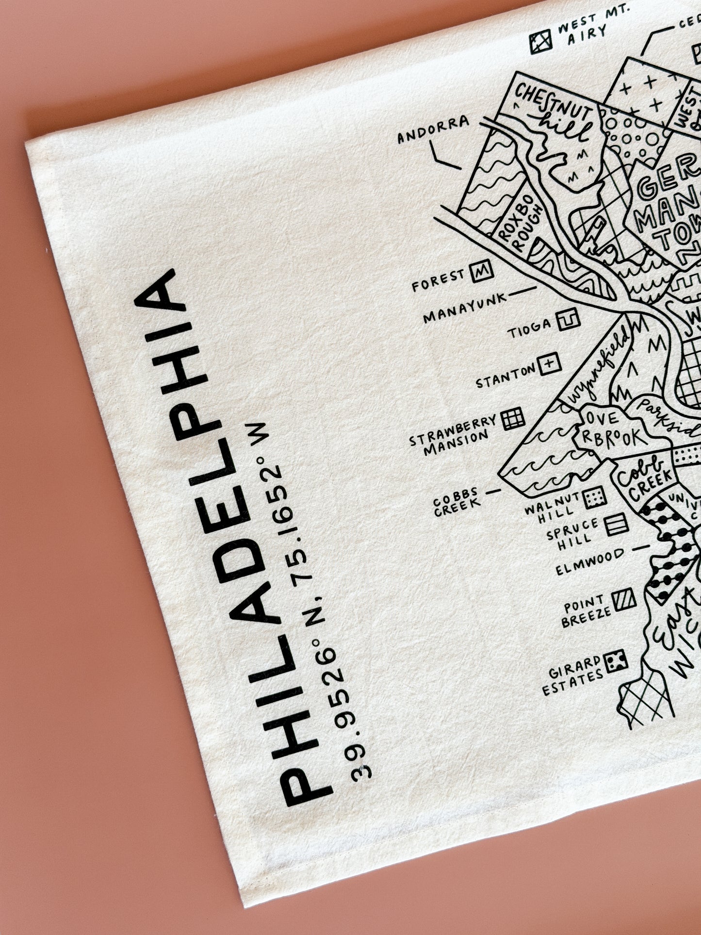 Philadelphia Map Tea Towel