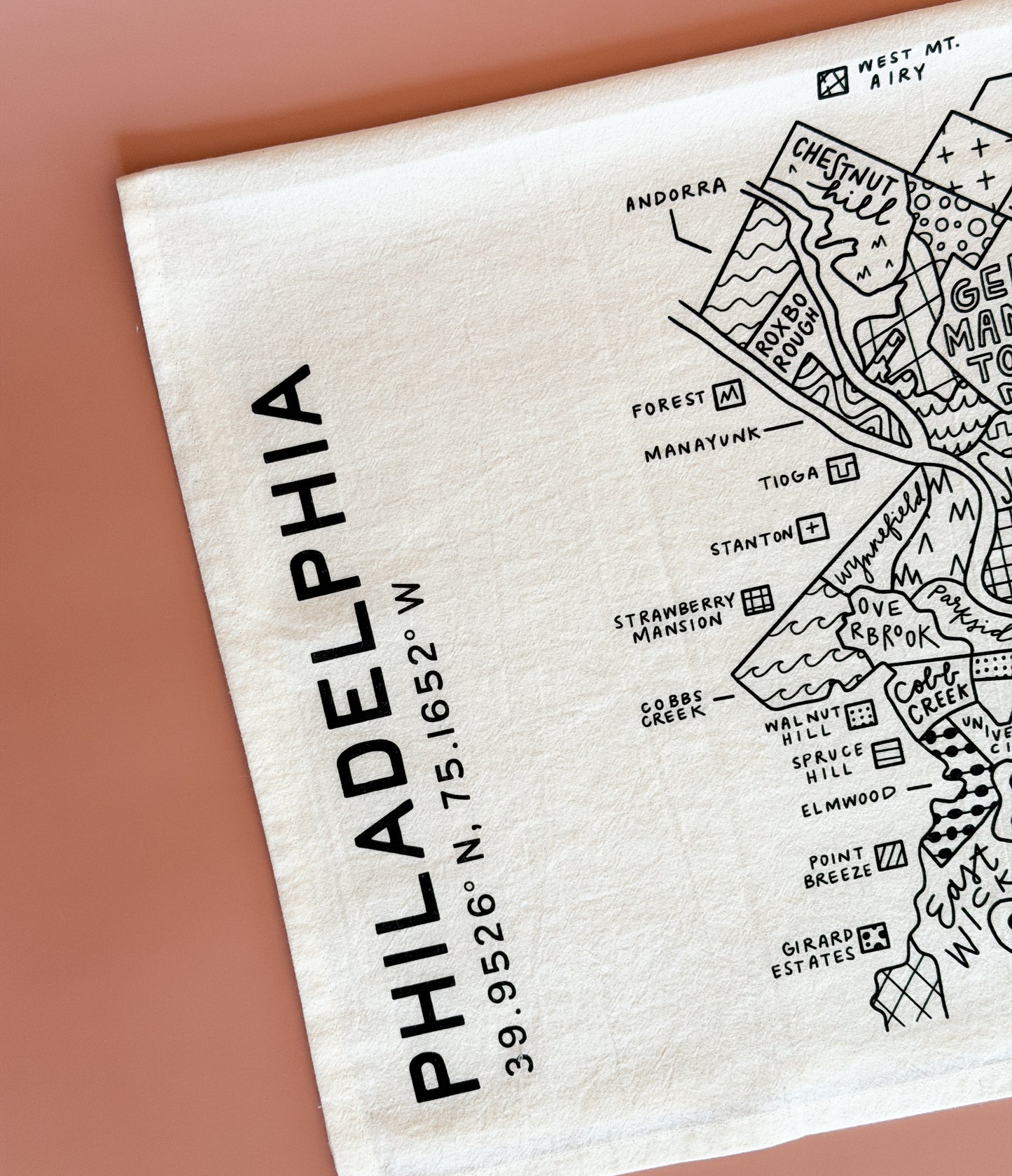 Philadelphia Map Tea Towel