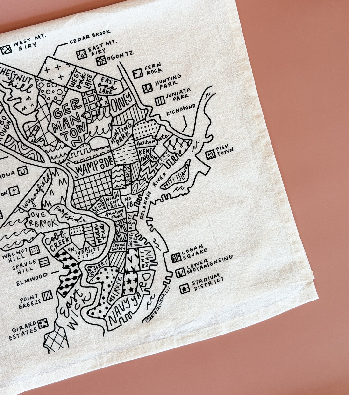 Philadelphia Map Tea Towel