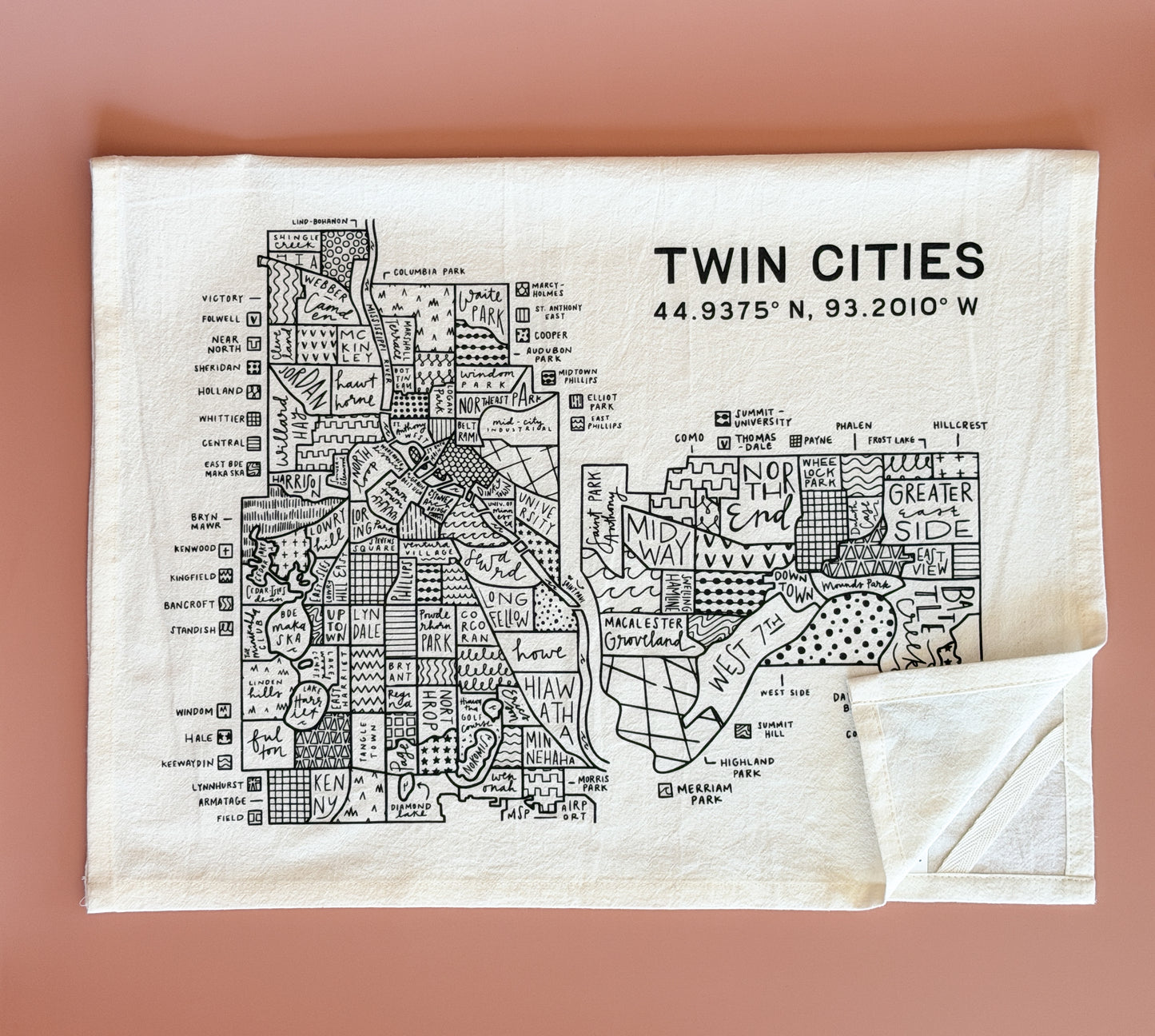 Twin Cities Tea Towel