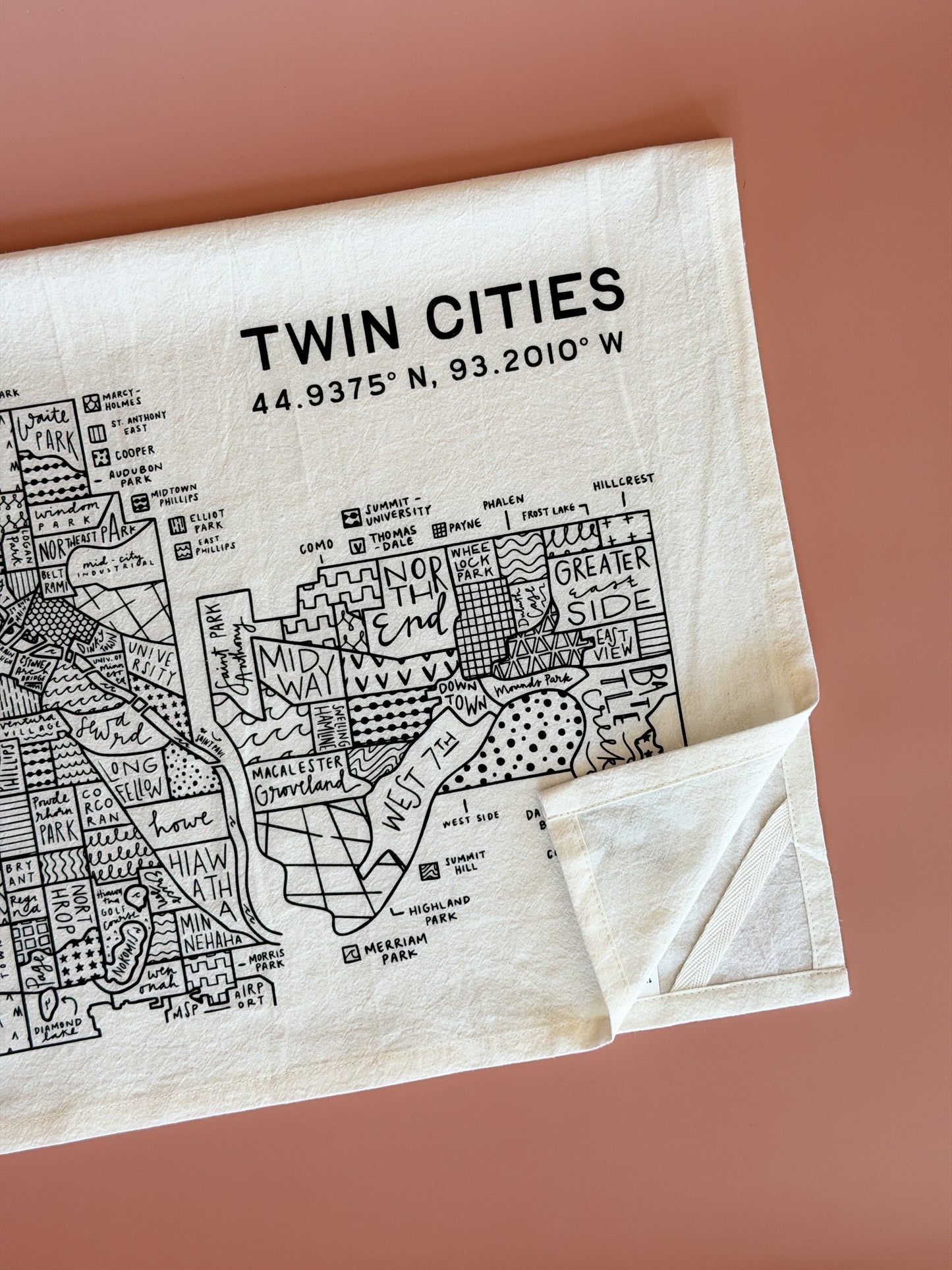 Twin Cities Tea Towel
