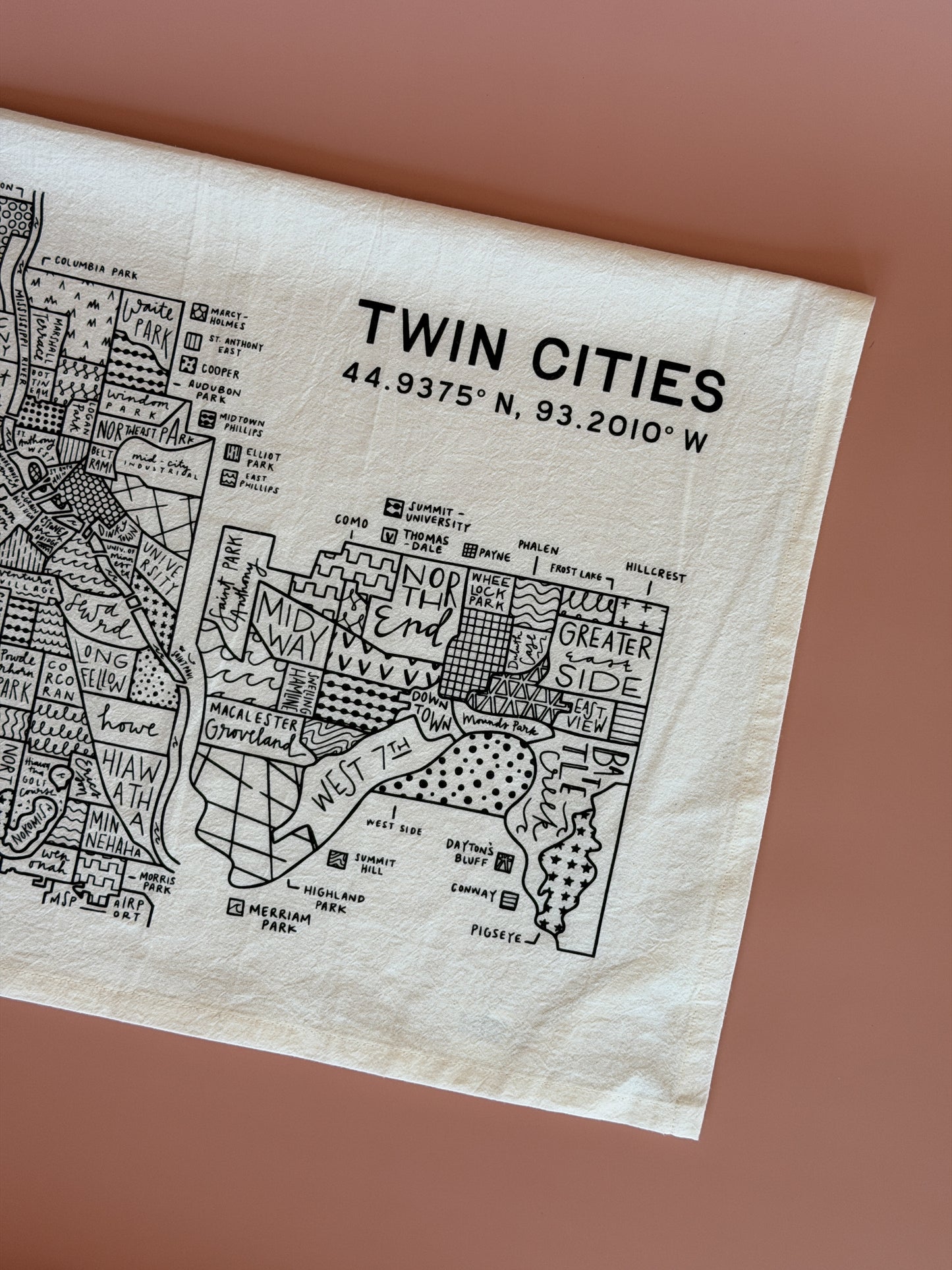 Twin Cities Tea Towel