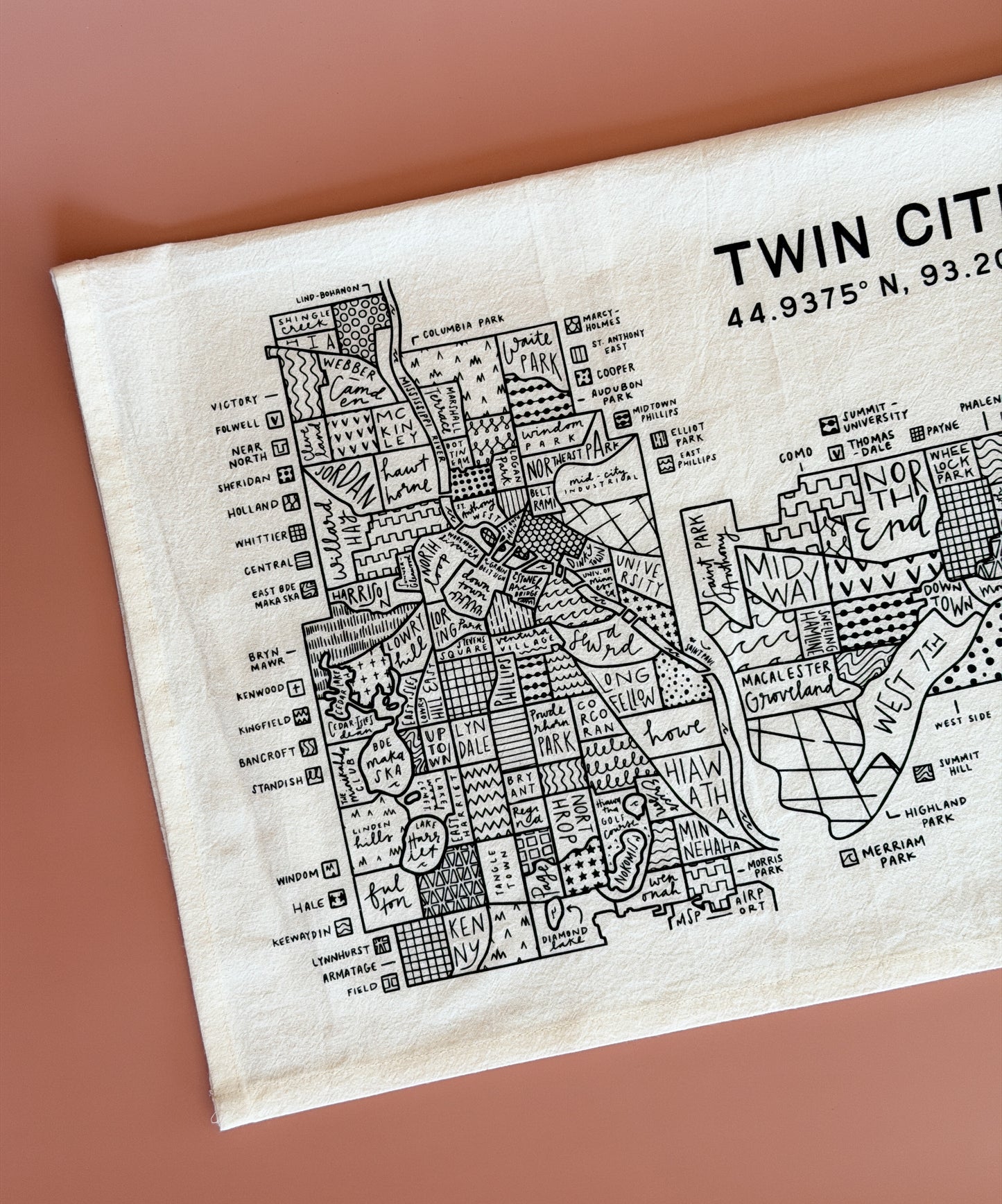 Twin Cities Tea Towel