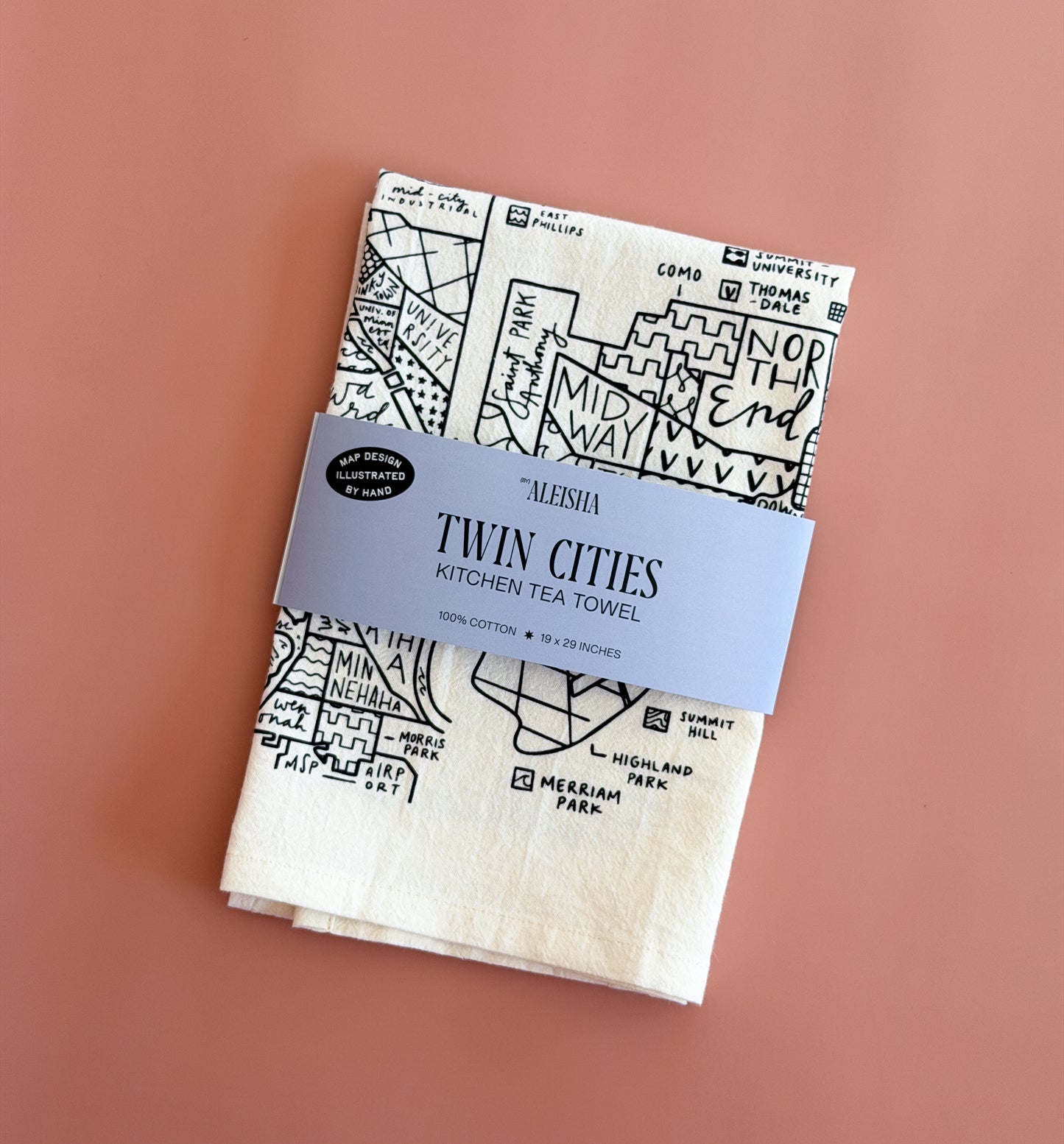 Twin Cities Tea Towel