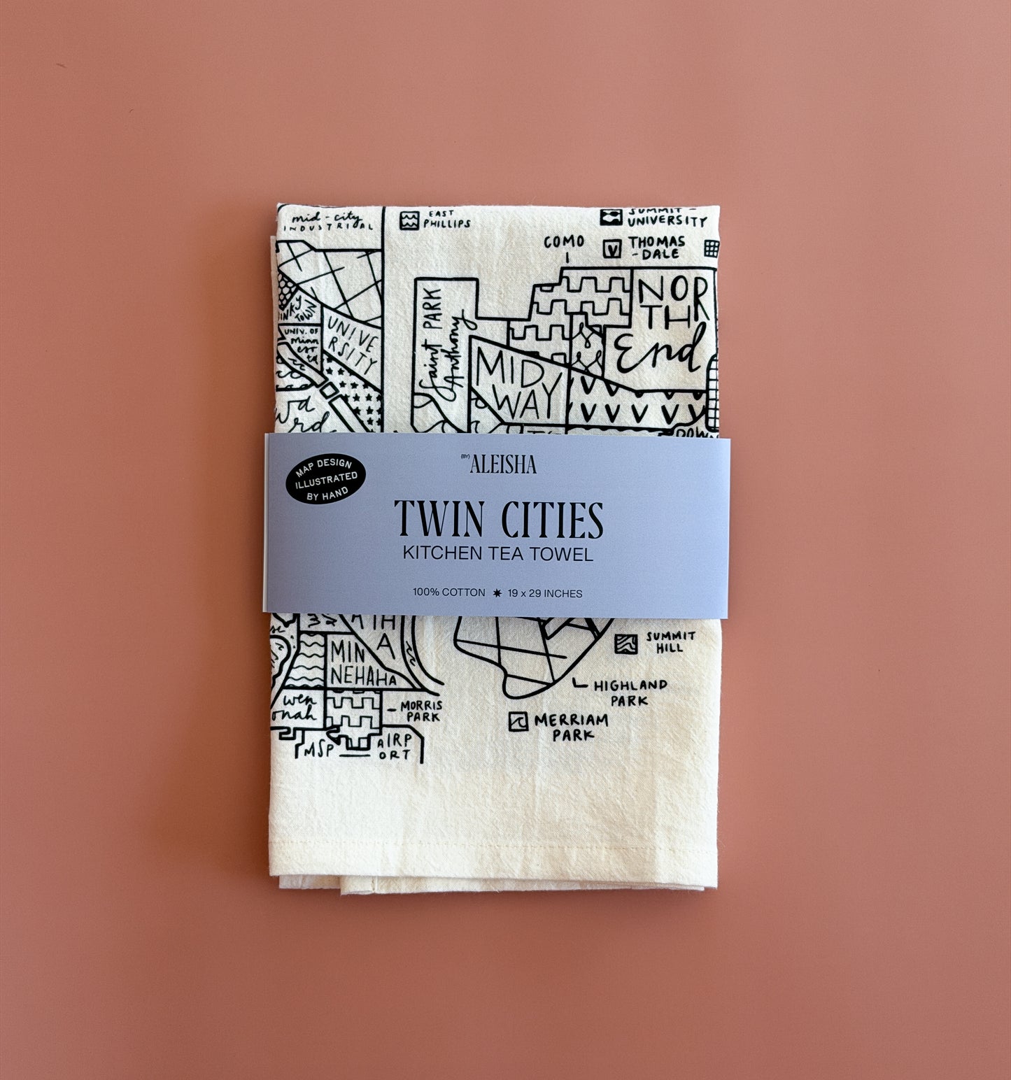 Twin Cities Tea Towel