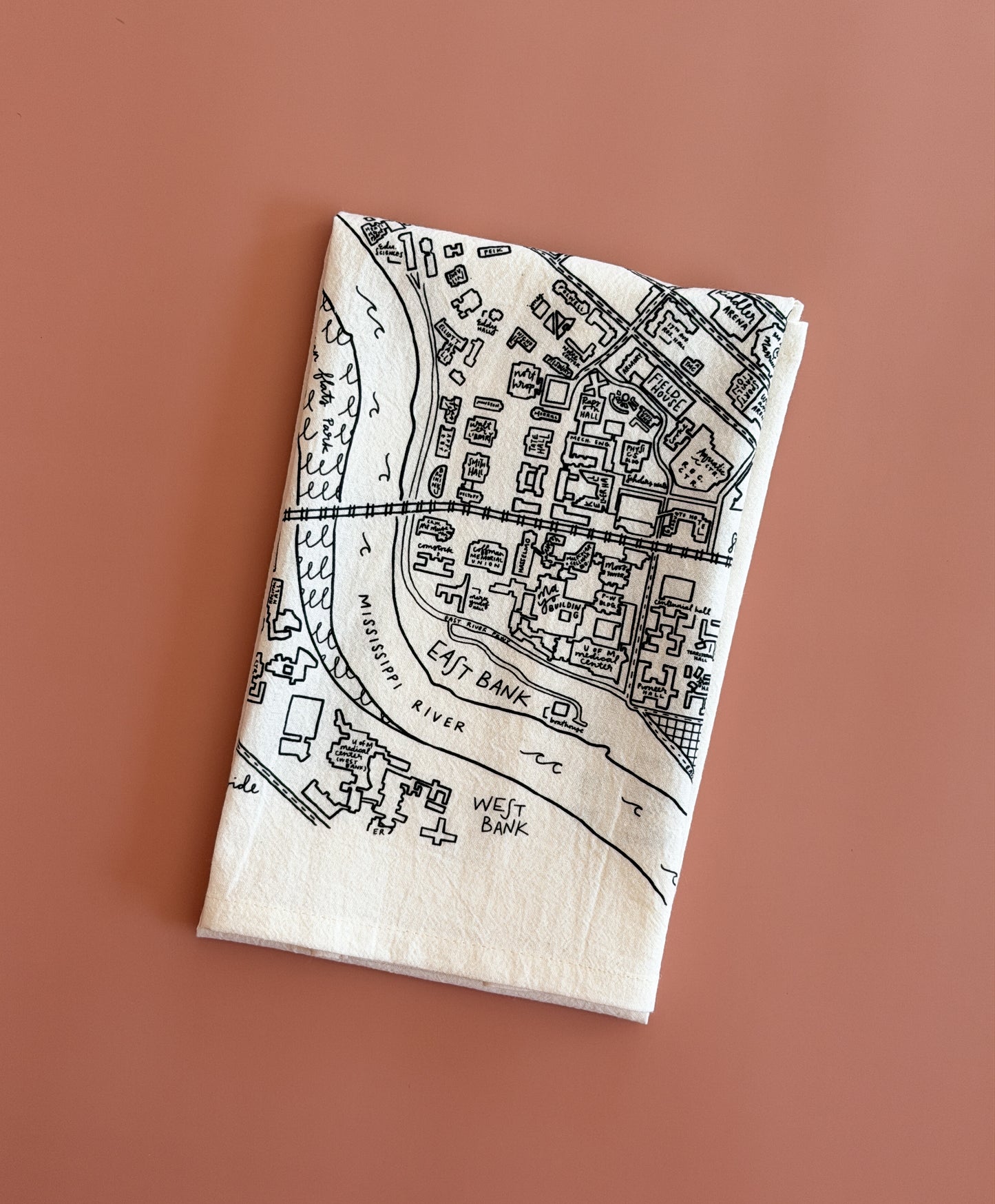 University of Minnesota Campus Map Tea Towel