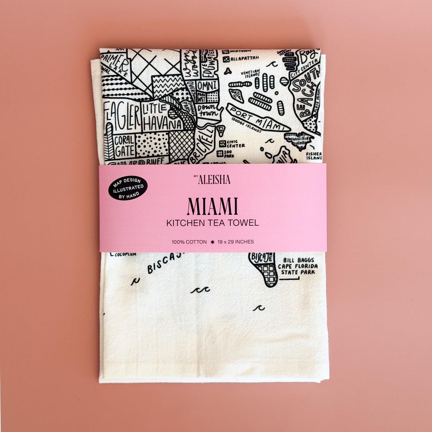 Miami Map Tea Towel