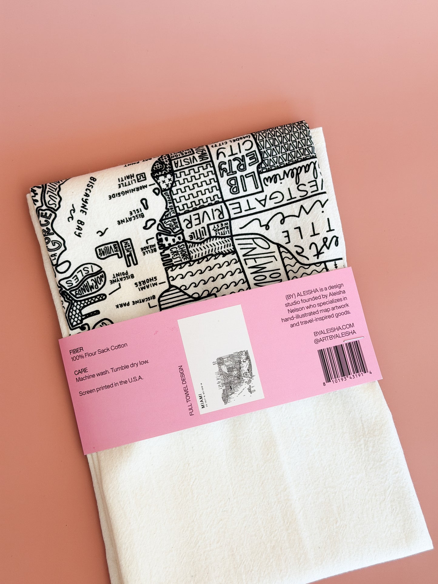 Miami Map Tea Towel
