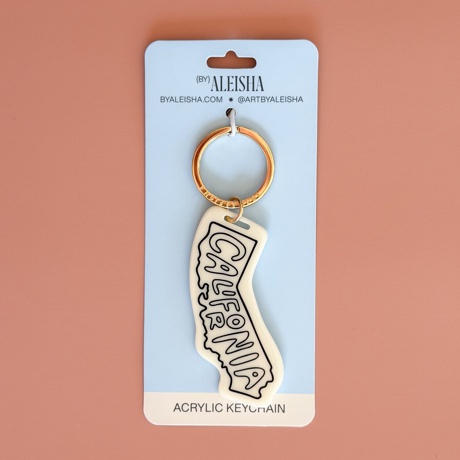 Hand-illustrated California acrylic keychain
