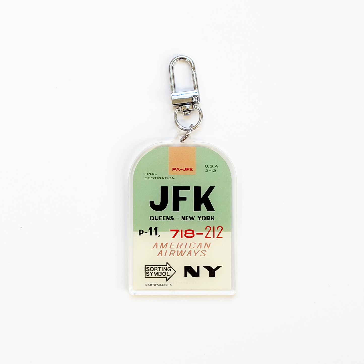 JFK Luggage Tag Acrylic Keychain