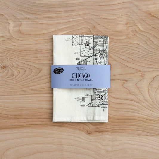 Chicago Map Tea Towel