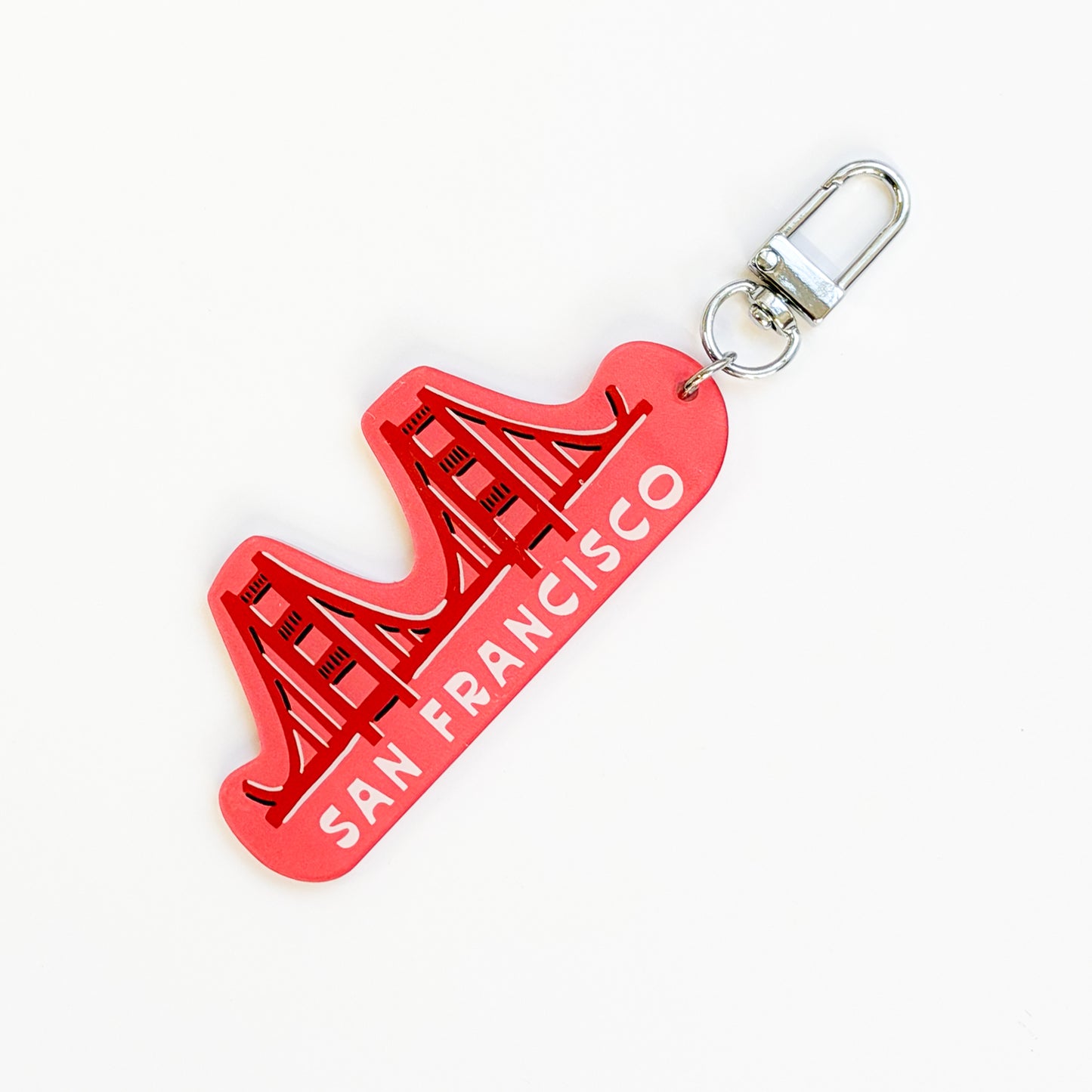 Pink Golden Gate Bridge Acrylic Keychain