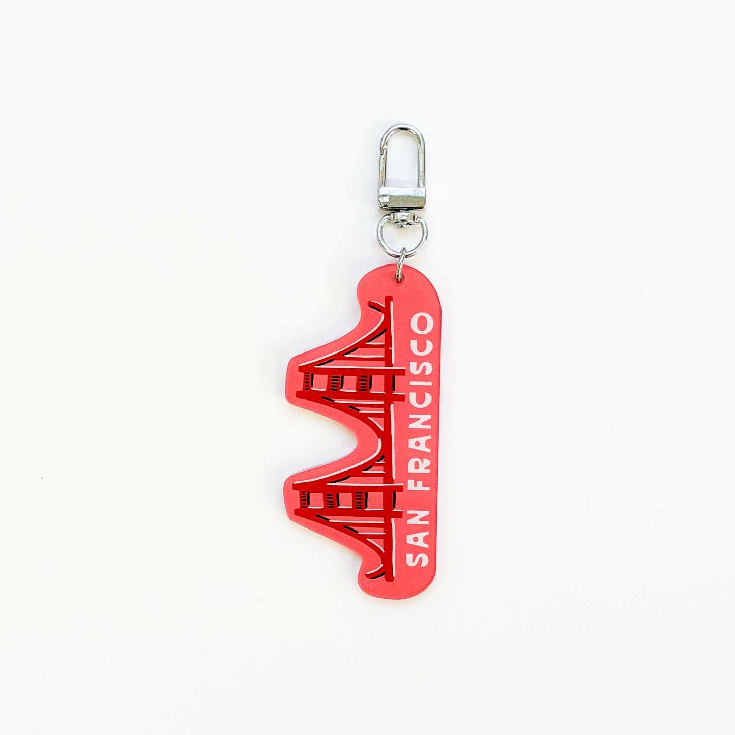 Pink Golden Gate Bridge Acrylic Keychain