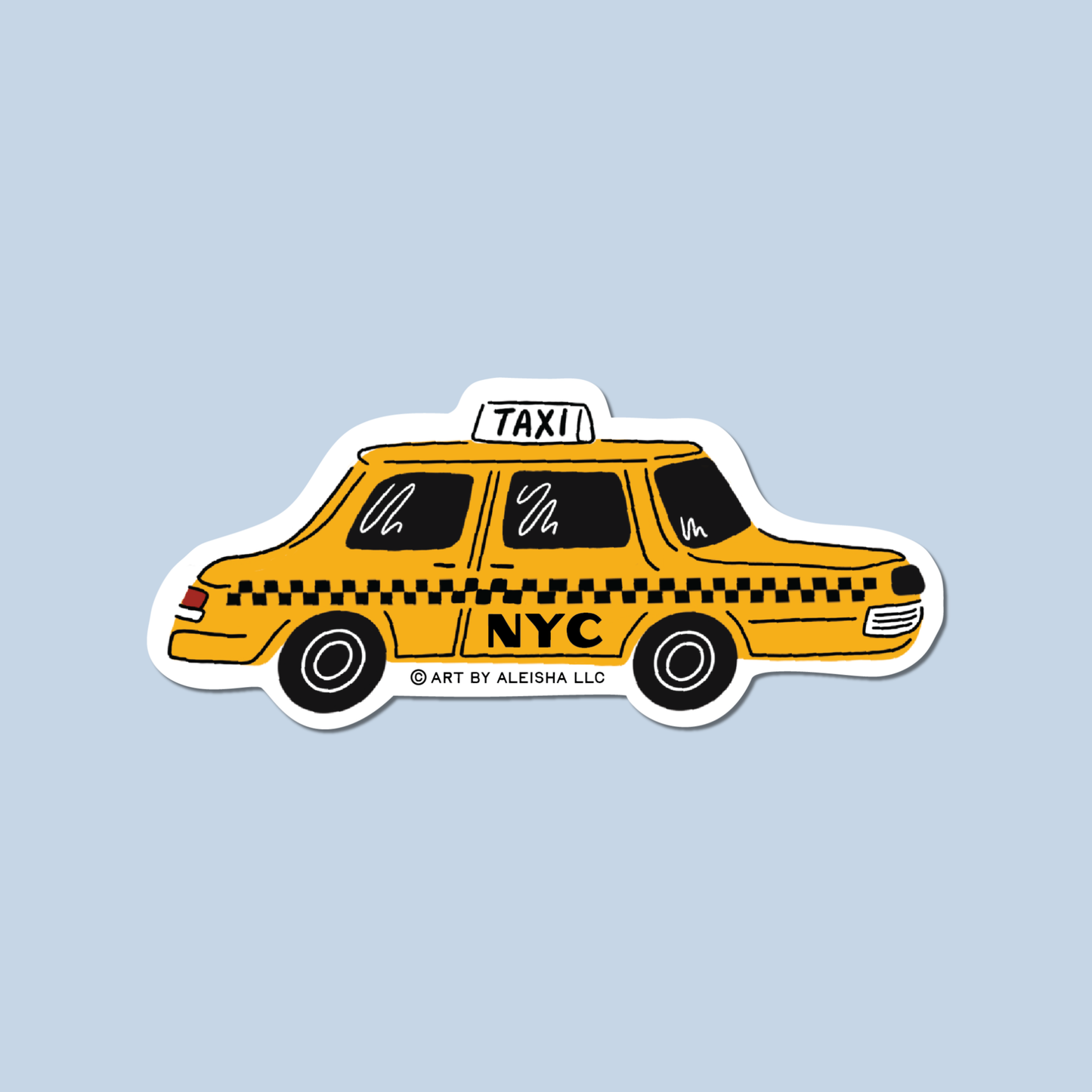 Illustrated NYC Taxi Cab Sticker