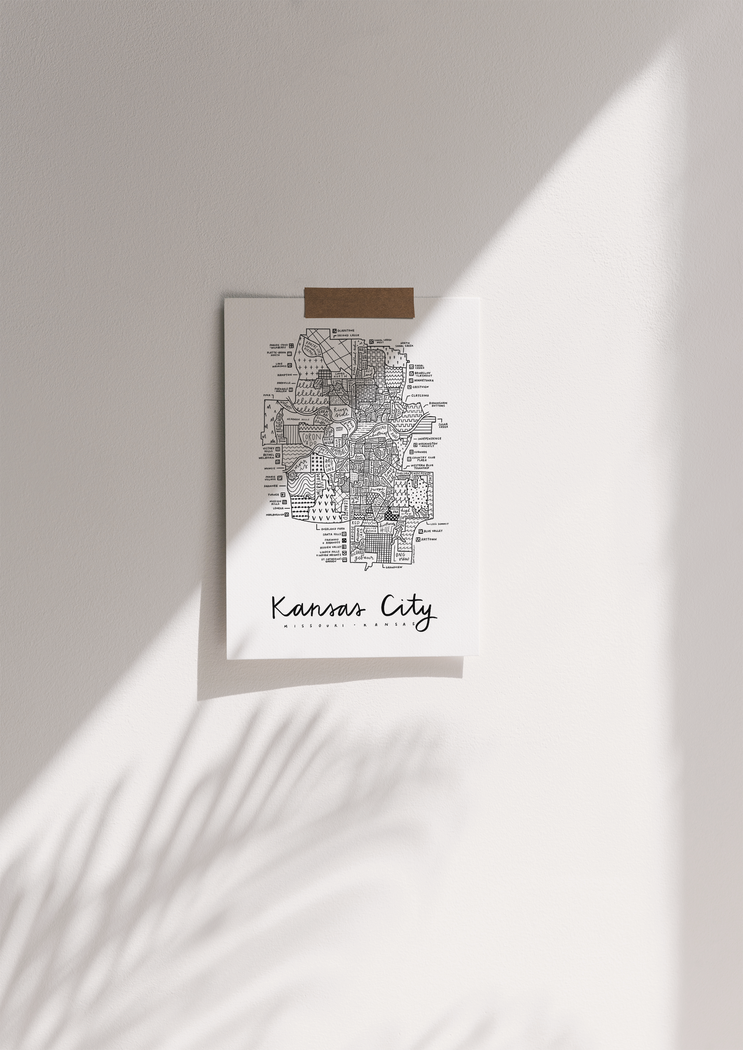 Kansas City Neighborhood Map Print