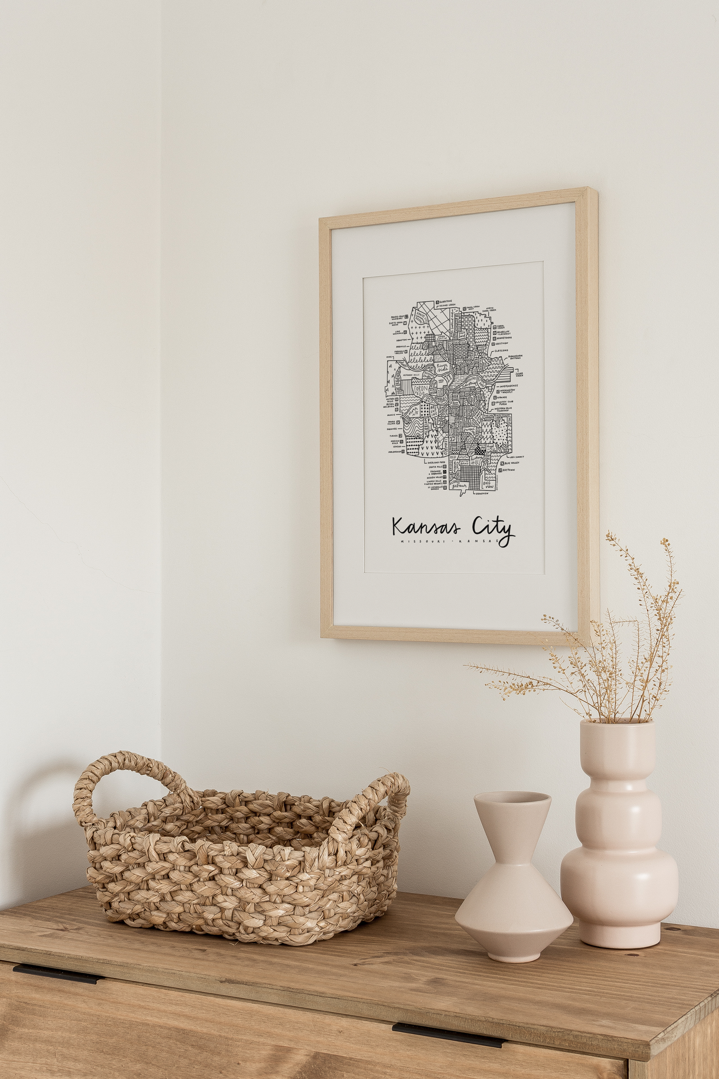 Kansas City Neighborhood Map Print