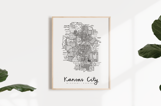 Kansas City Neighborhood Map Print