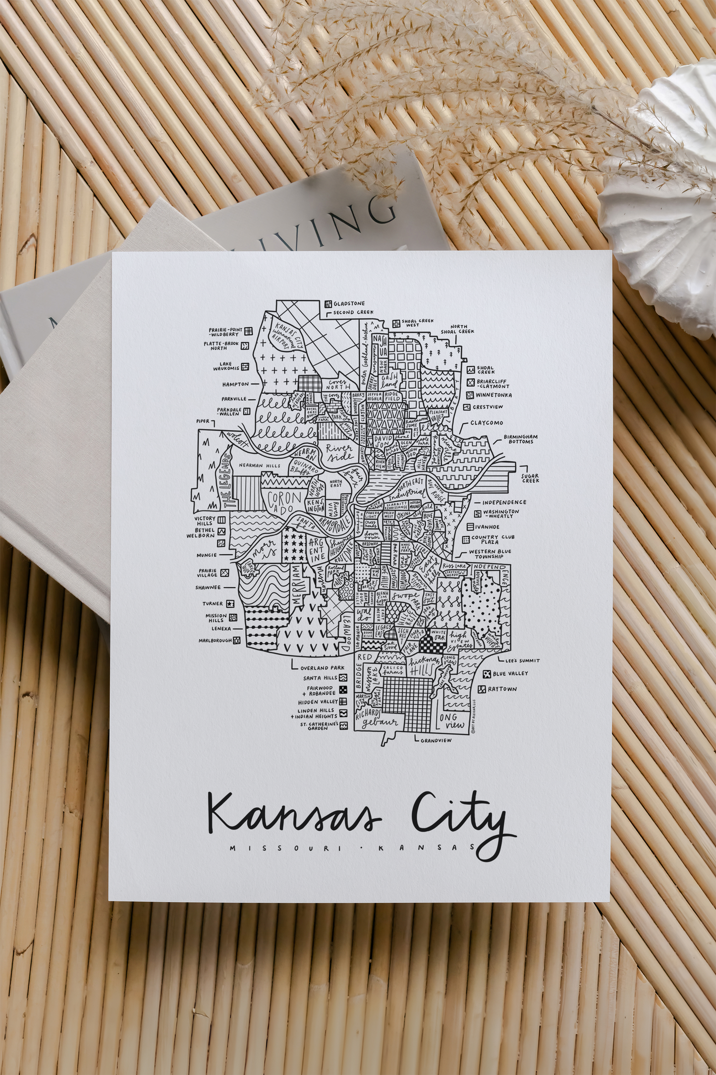 Kansas City Neighborhood Map Print