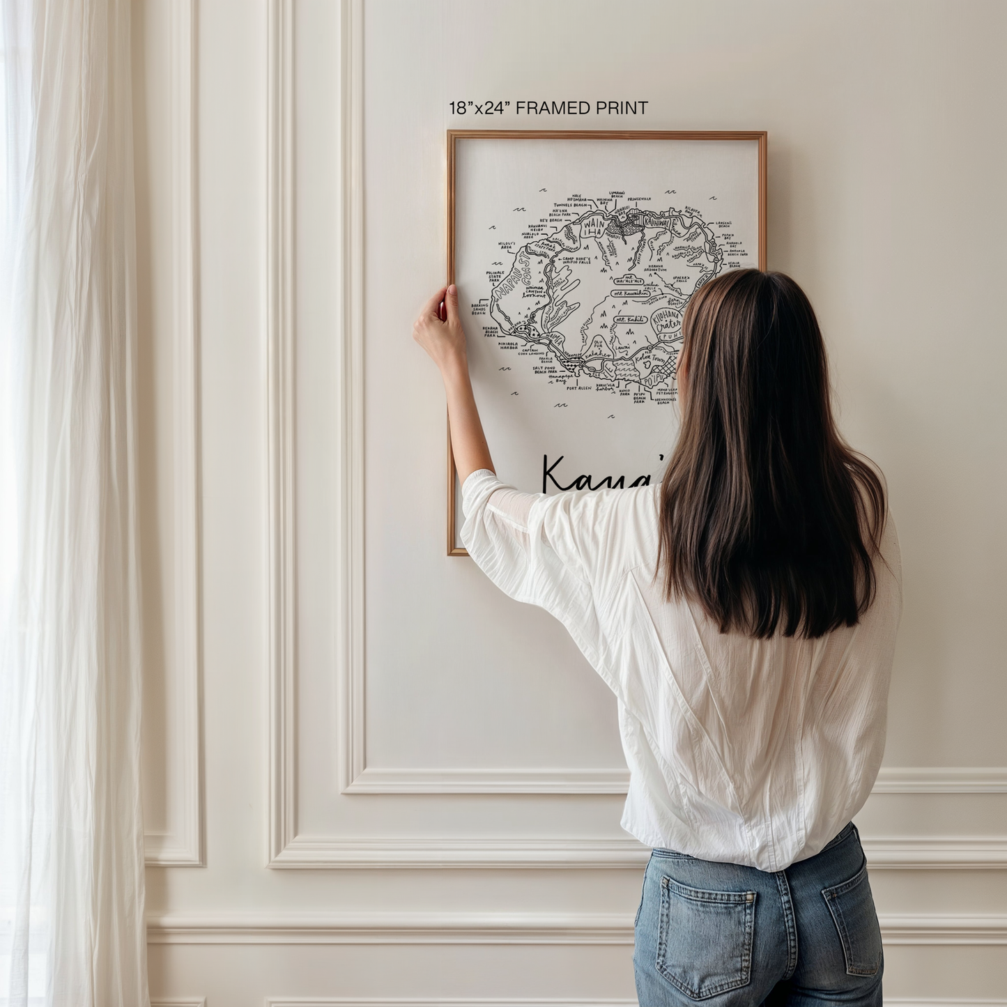 Kauai Island Map Print