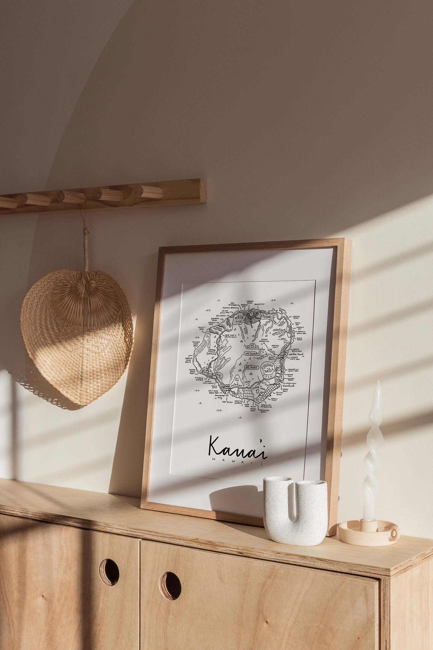 Kauai Island Map Print