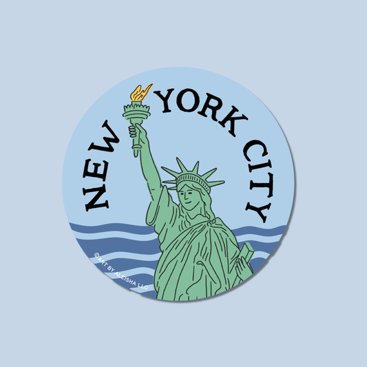 Lady Liberty Circle Sticker