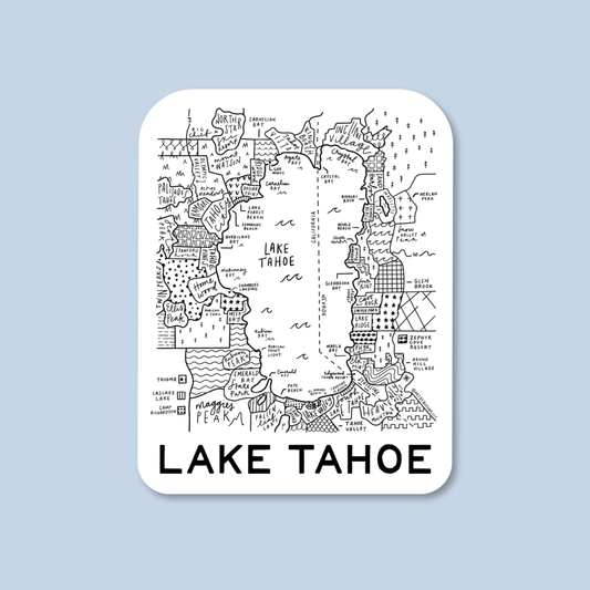 Lake Tahoe Map Sticker