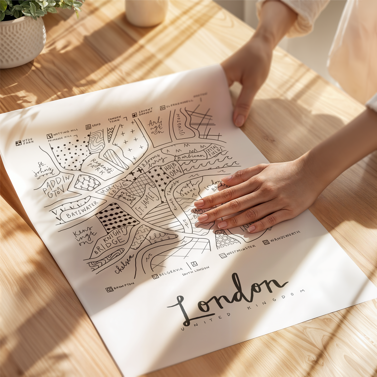 London Neighborhood Map Print