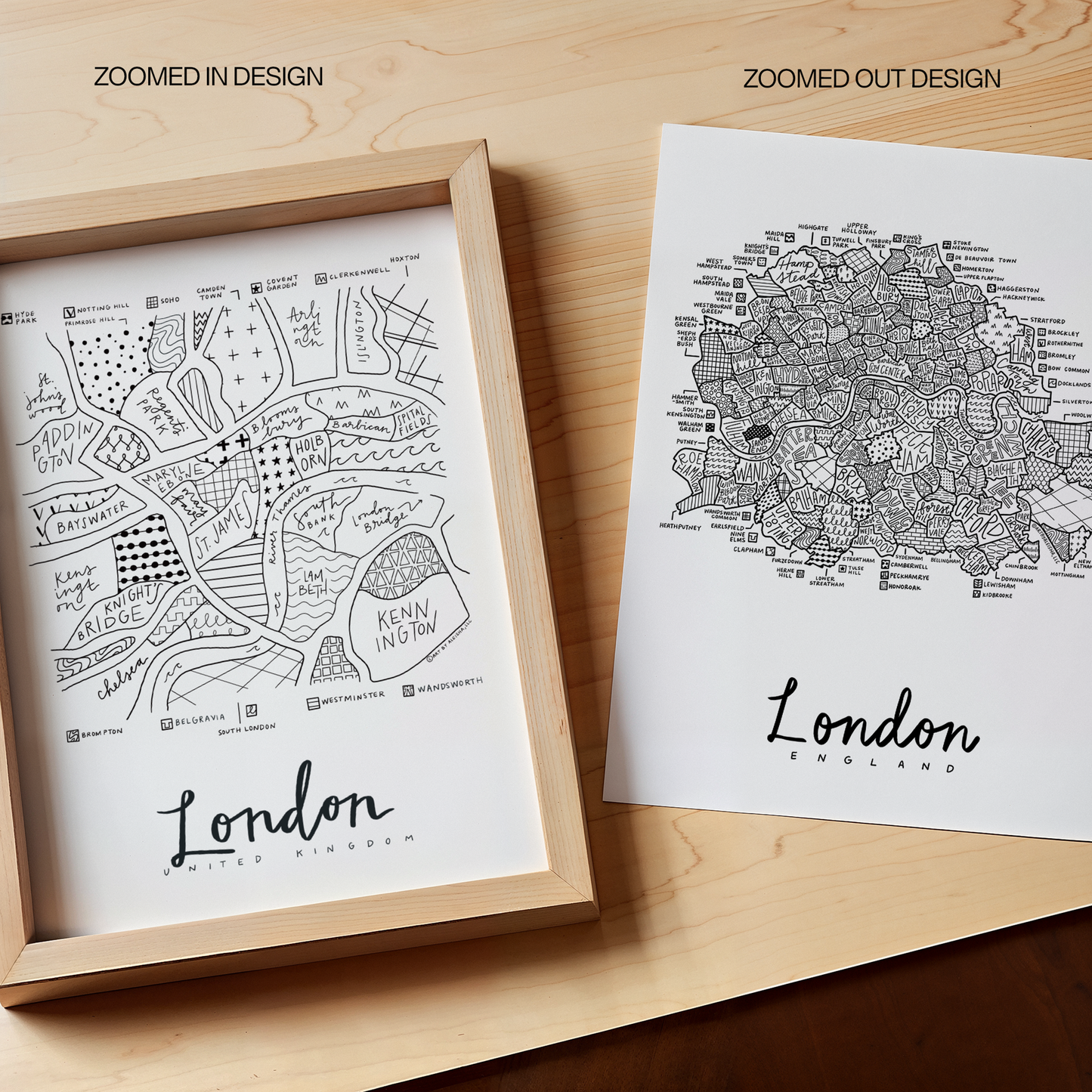London Neighborhood Map Print