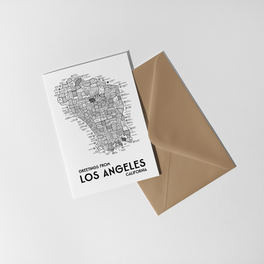 Los Angeles Map Greeting Card