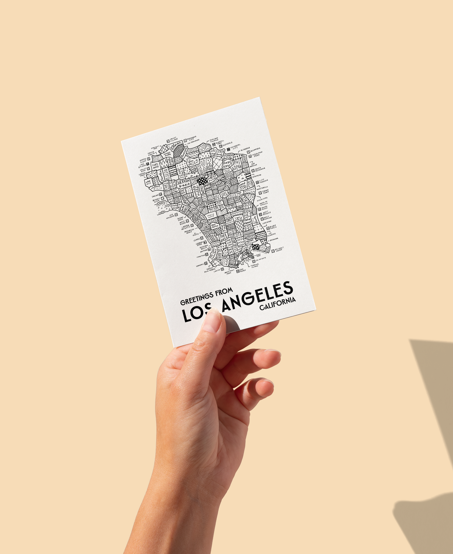 Los Angeles Map Greeting Card