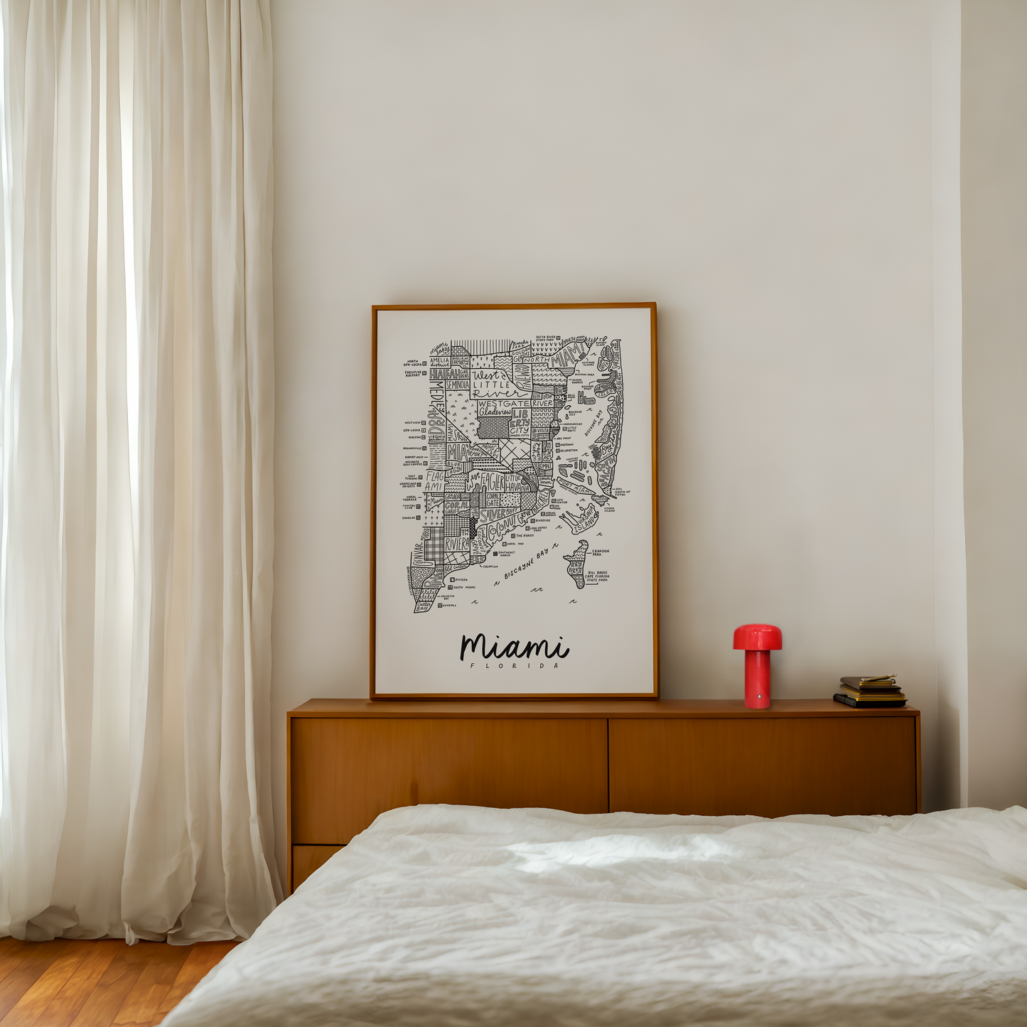 Miami Neighborhood Map Print