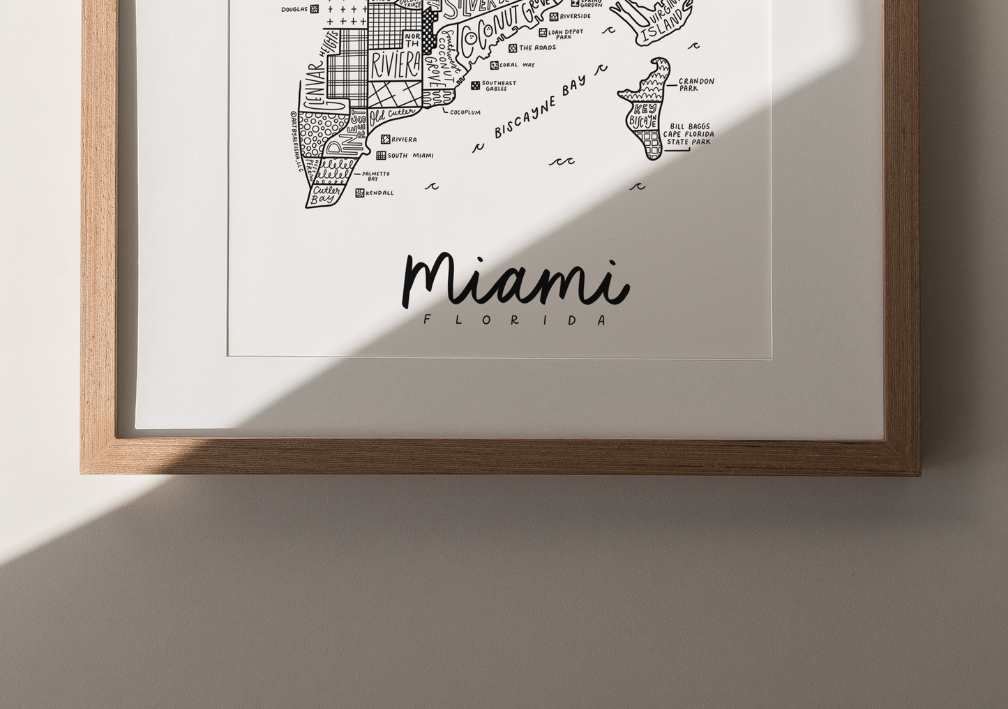Miami Neighborhood Map Print