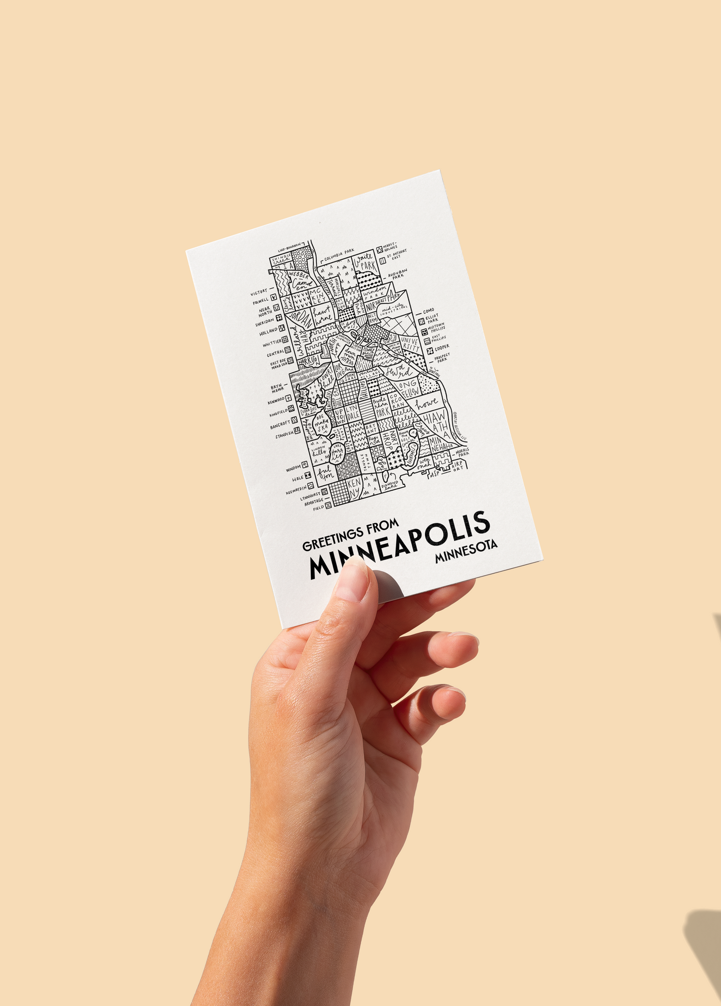 Minneapolis Map Greeting Card
