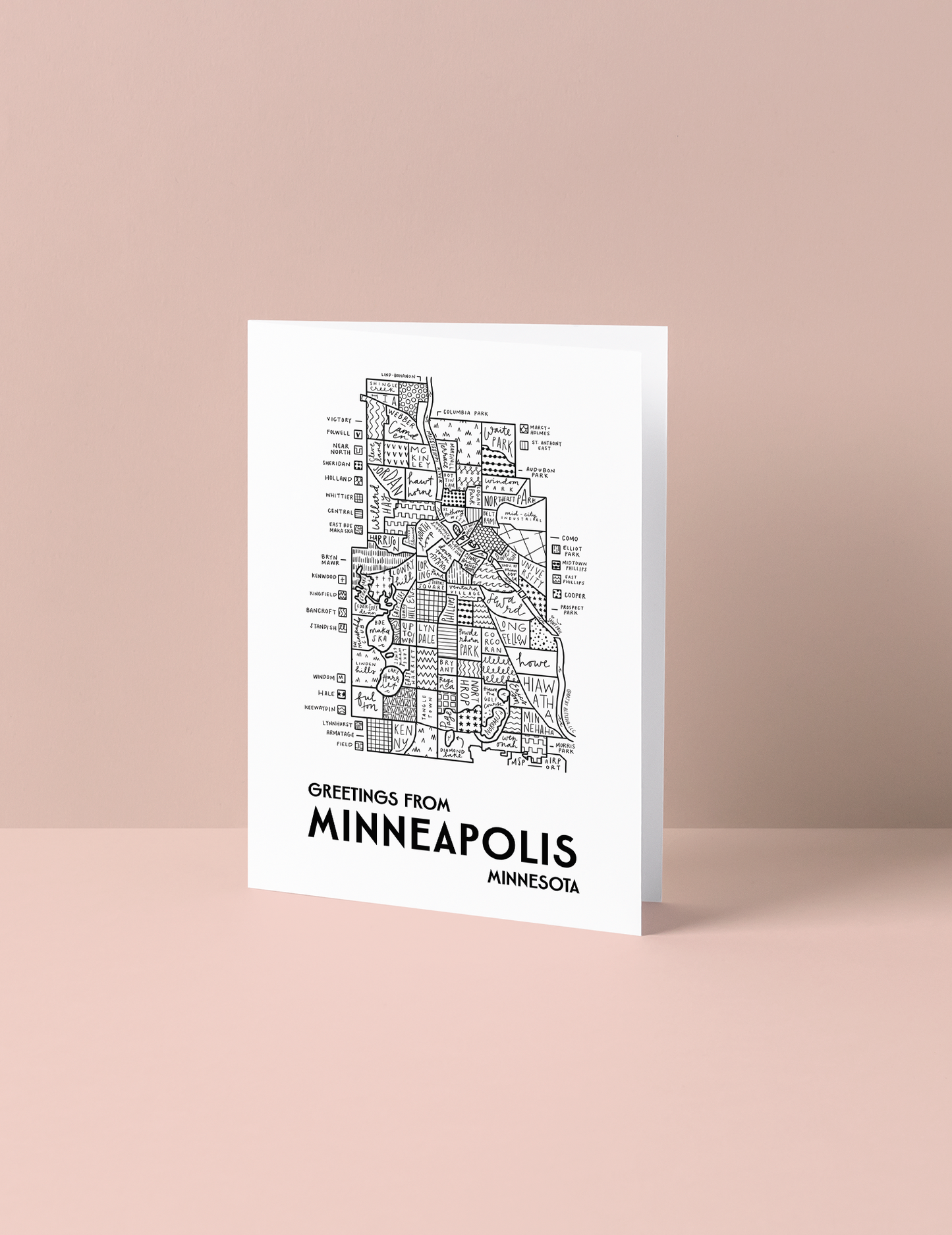 Minneapolis Map Greeting Card
