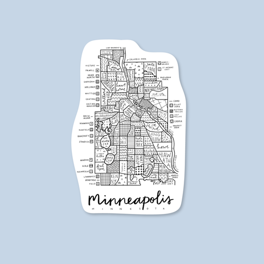 Minneapolis Neighborhood Map Sticker