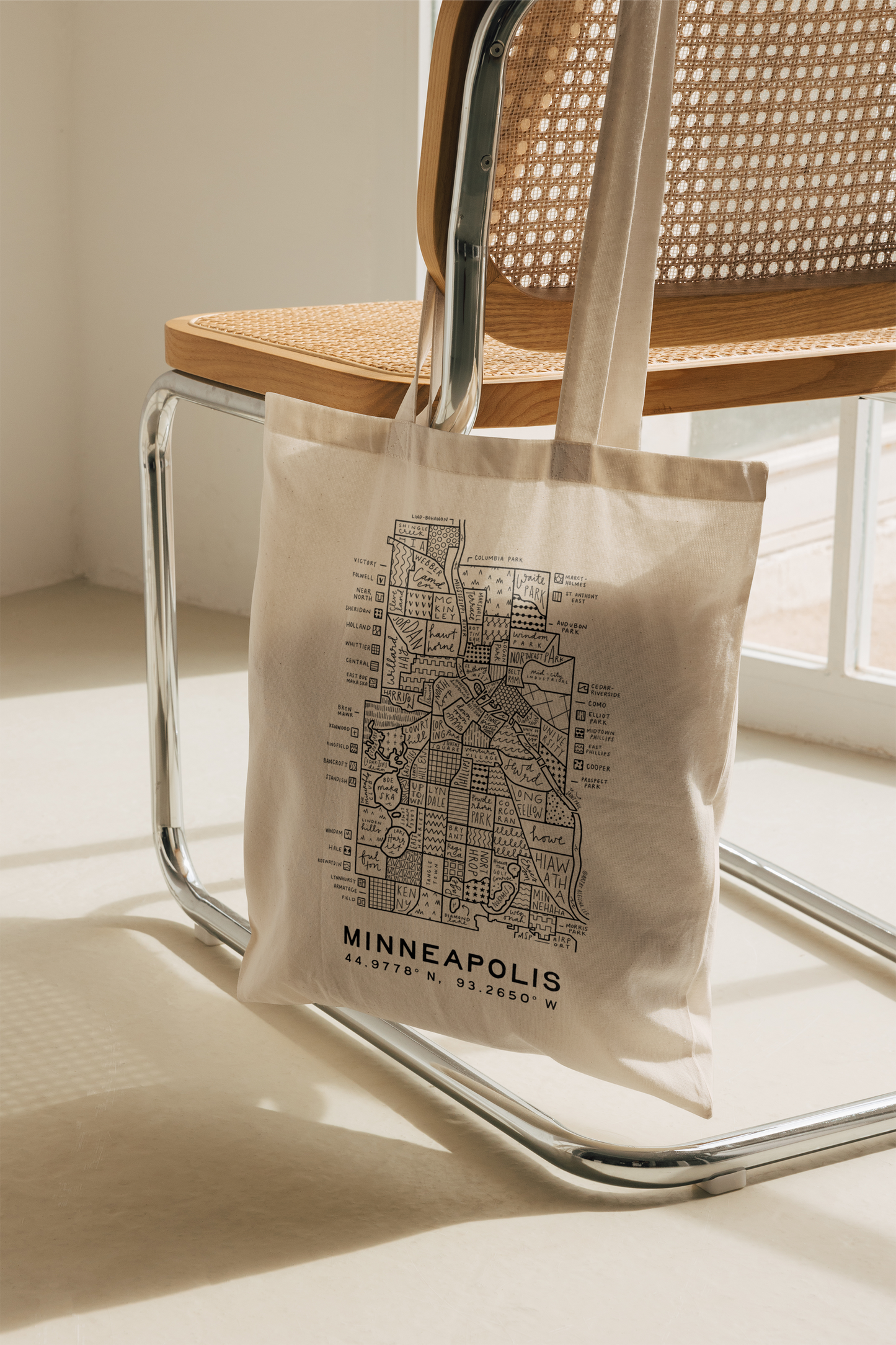 Minneapolis Neighborhood Map Tote