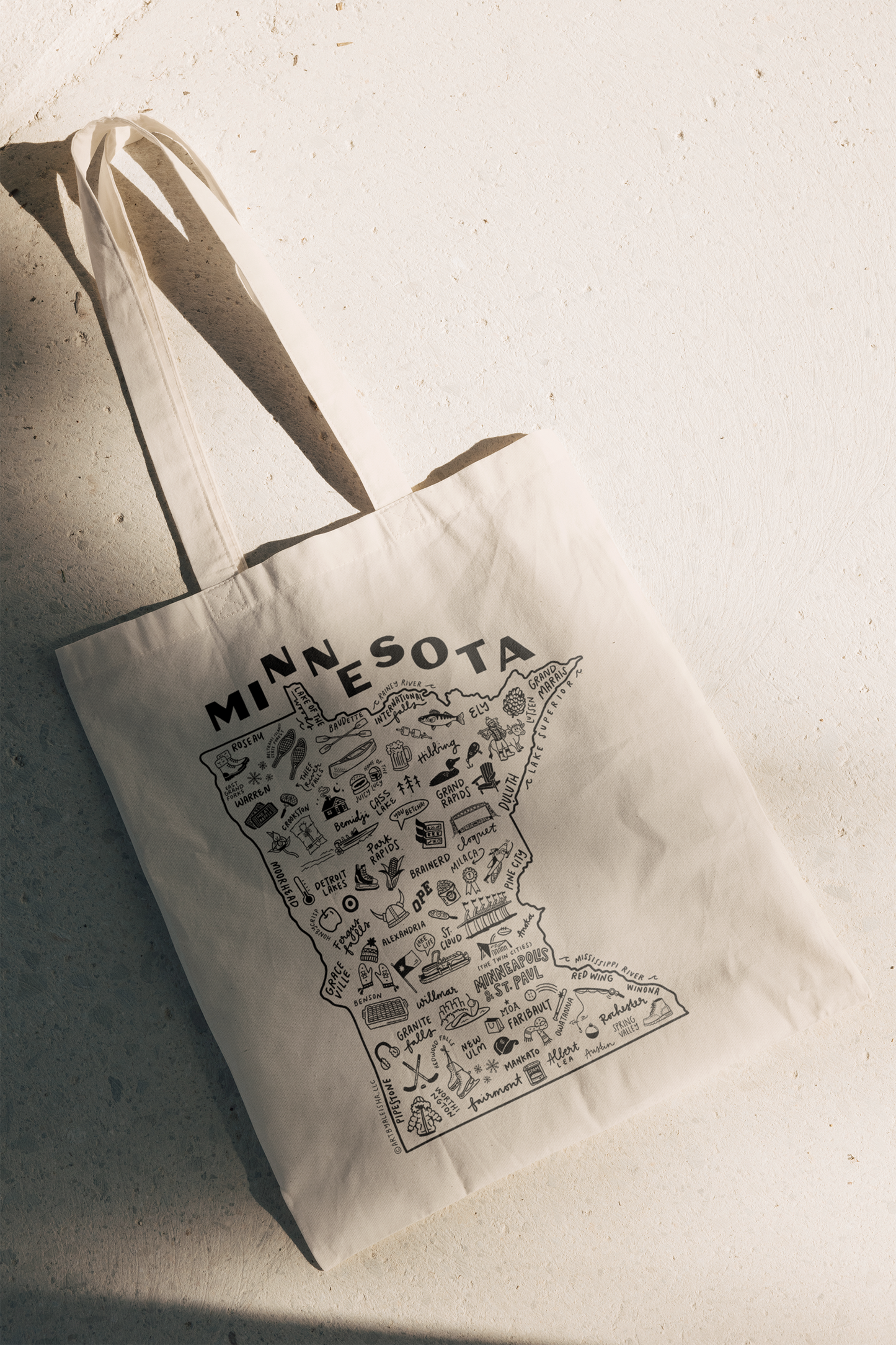 State of Minnesota Map Tote