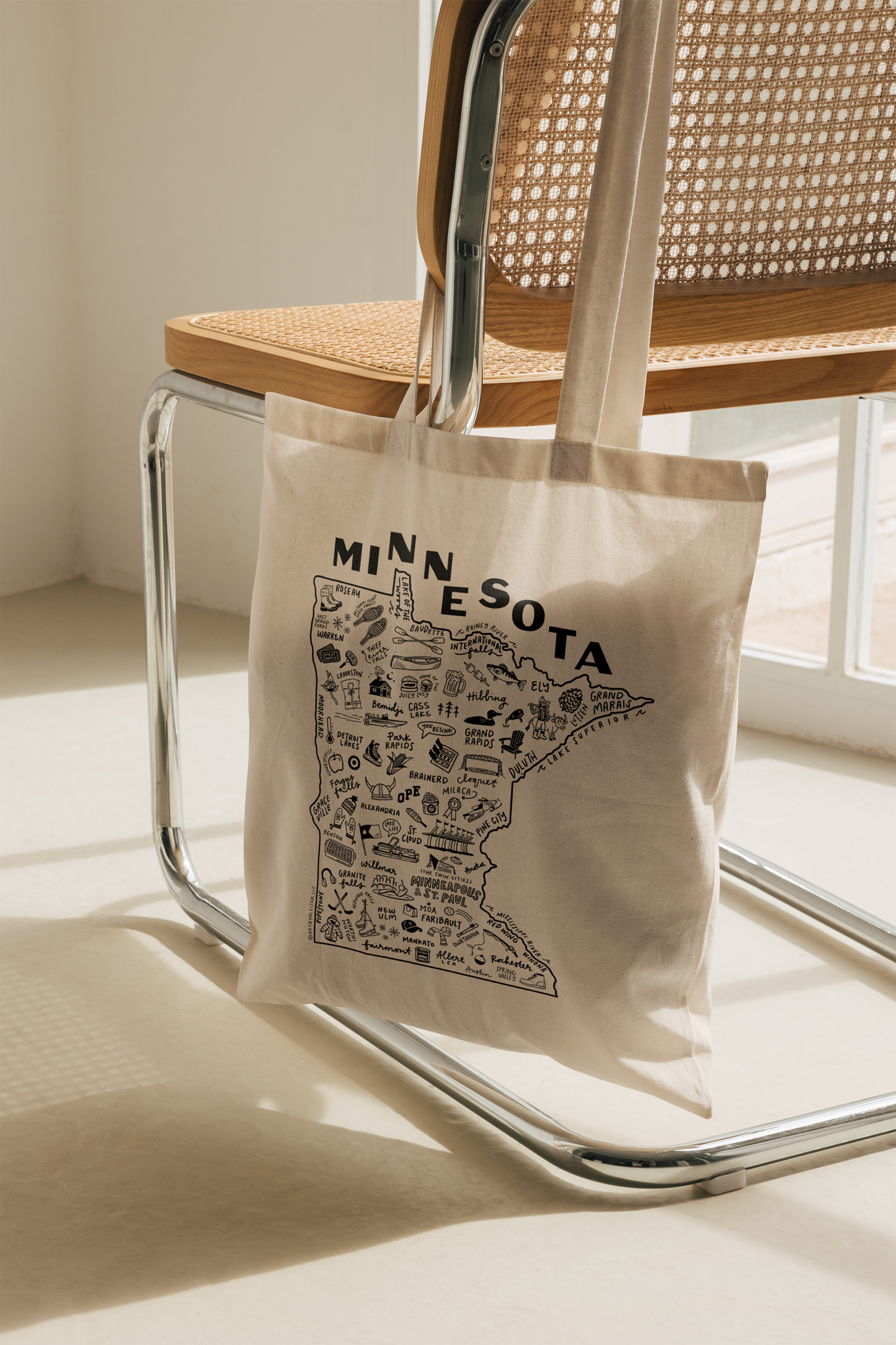 State of Minnesota Map Tote