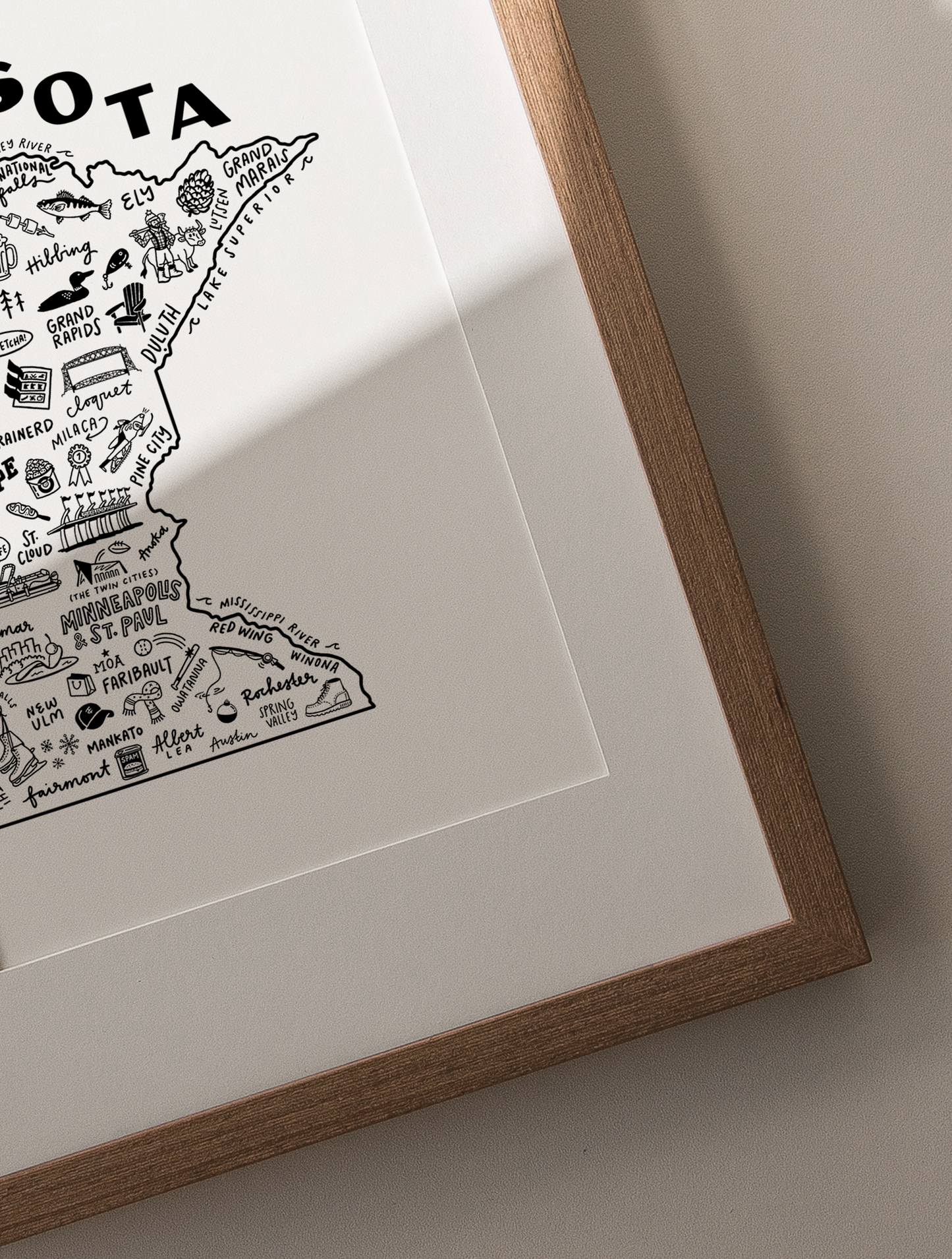 Minnesota State Map Print