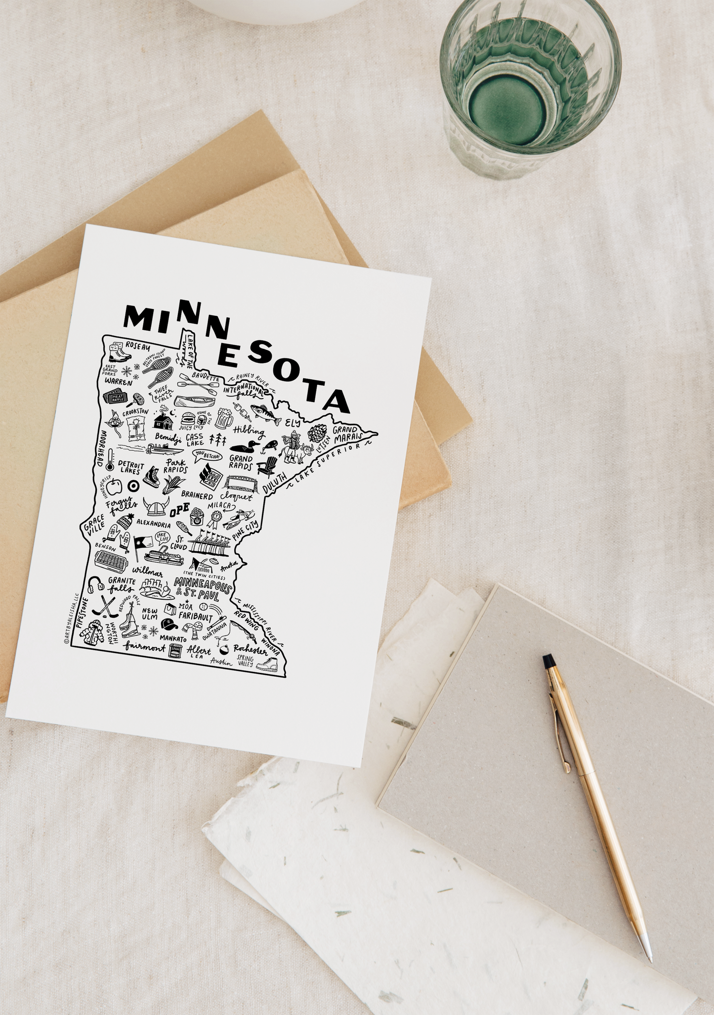 Minnesota State Map Print