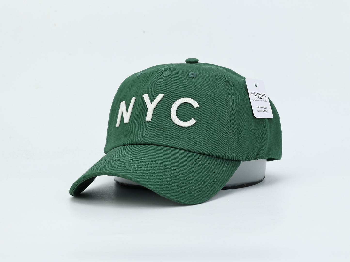 NYC Felt Lettered Dad Hat (Green)