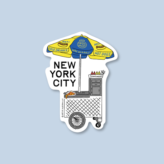 NYC Hot Dog Cart Sticker