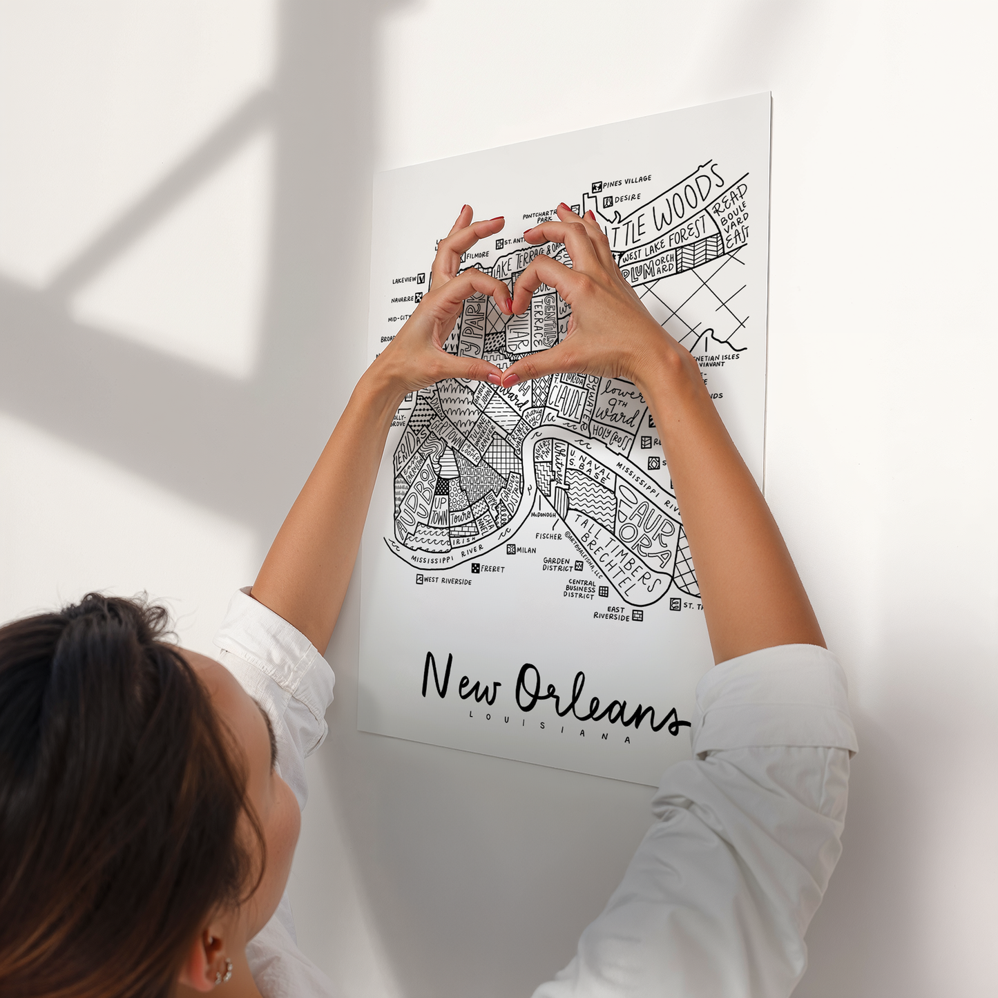 New Orleans Neighborhood Map Print