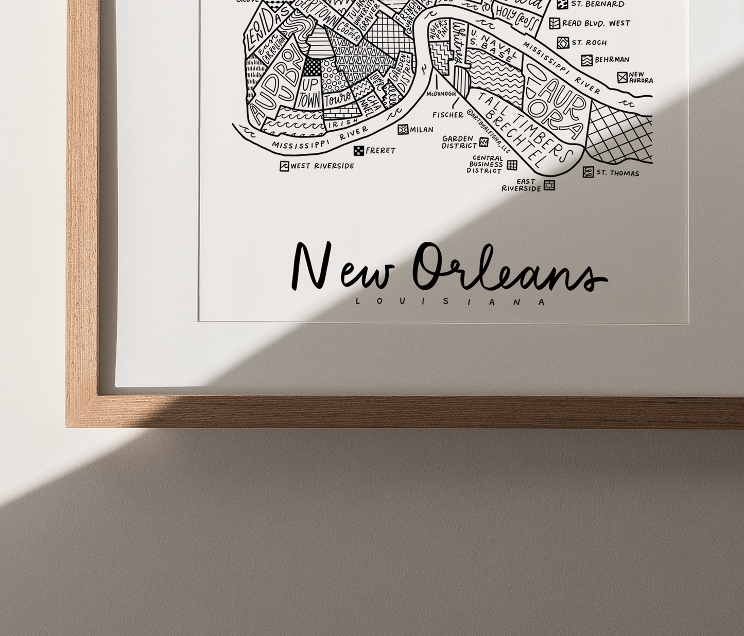 New Orleans Neighborhood Map Print