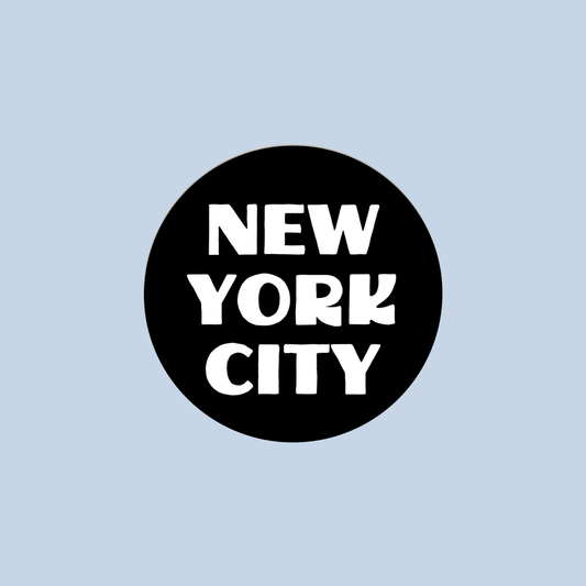 New York City B&W Circle Sticker