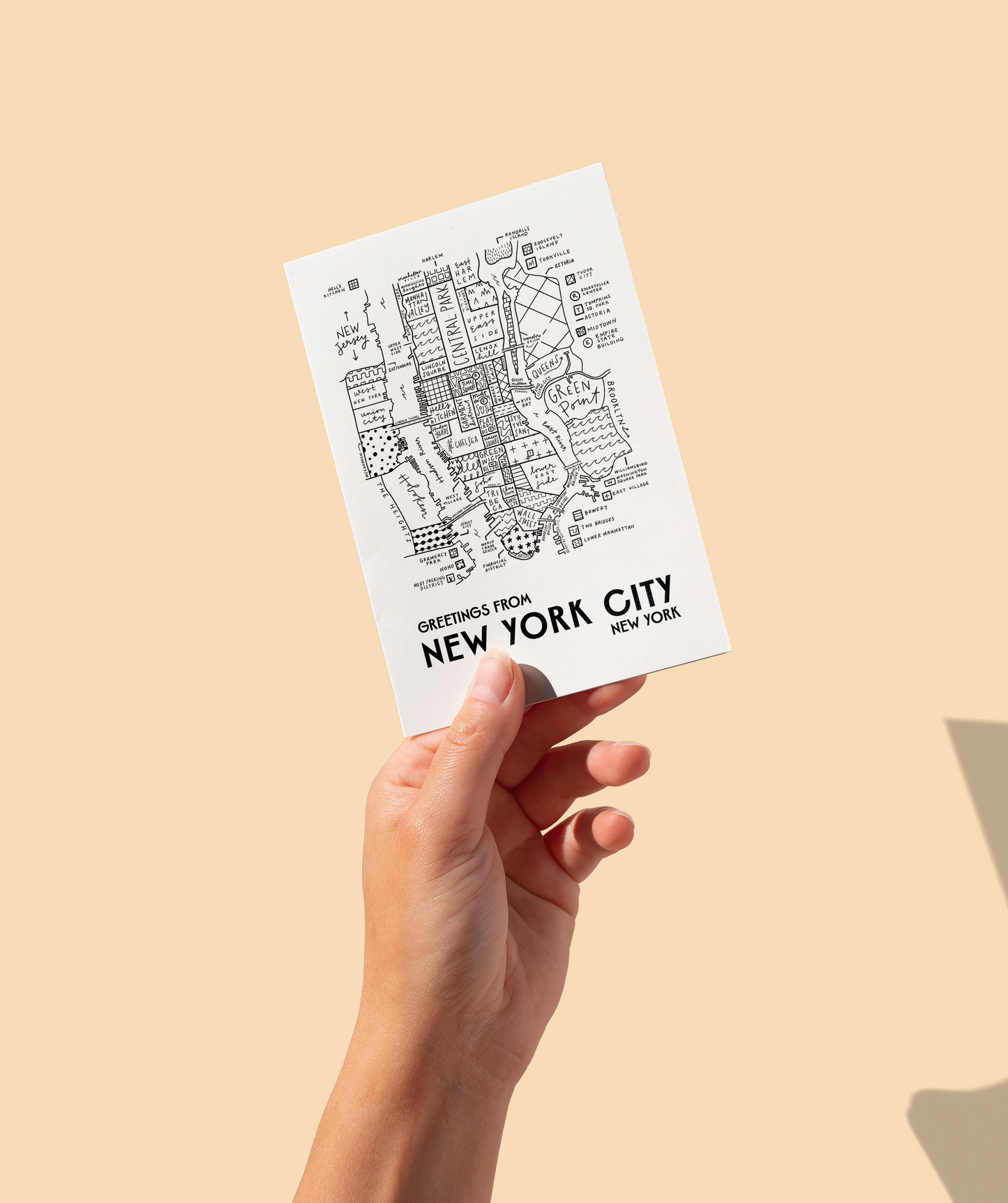 New York City Map Greeting Card