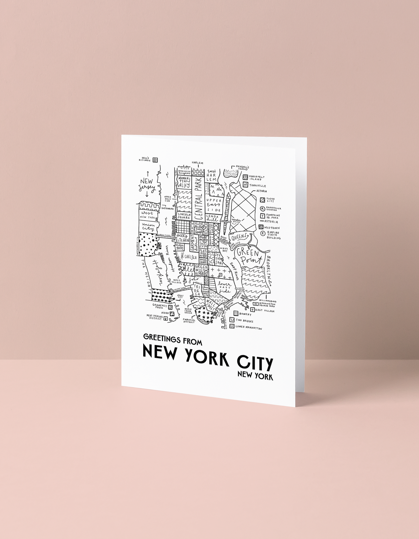 New York City Map Greeting Card