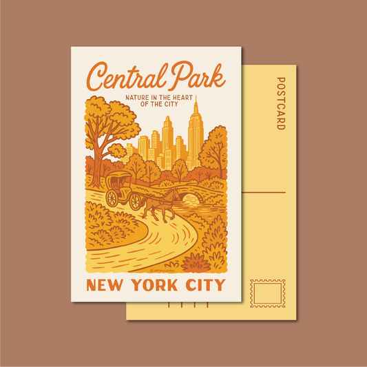 Central Park Retro Postcard